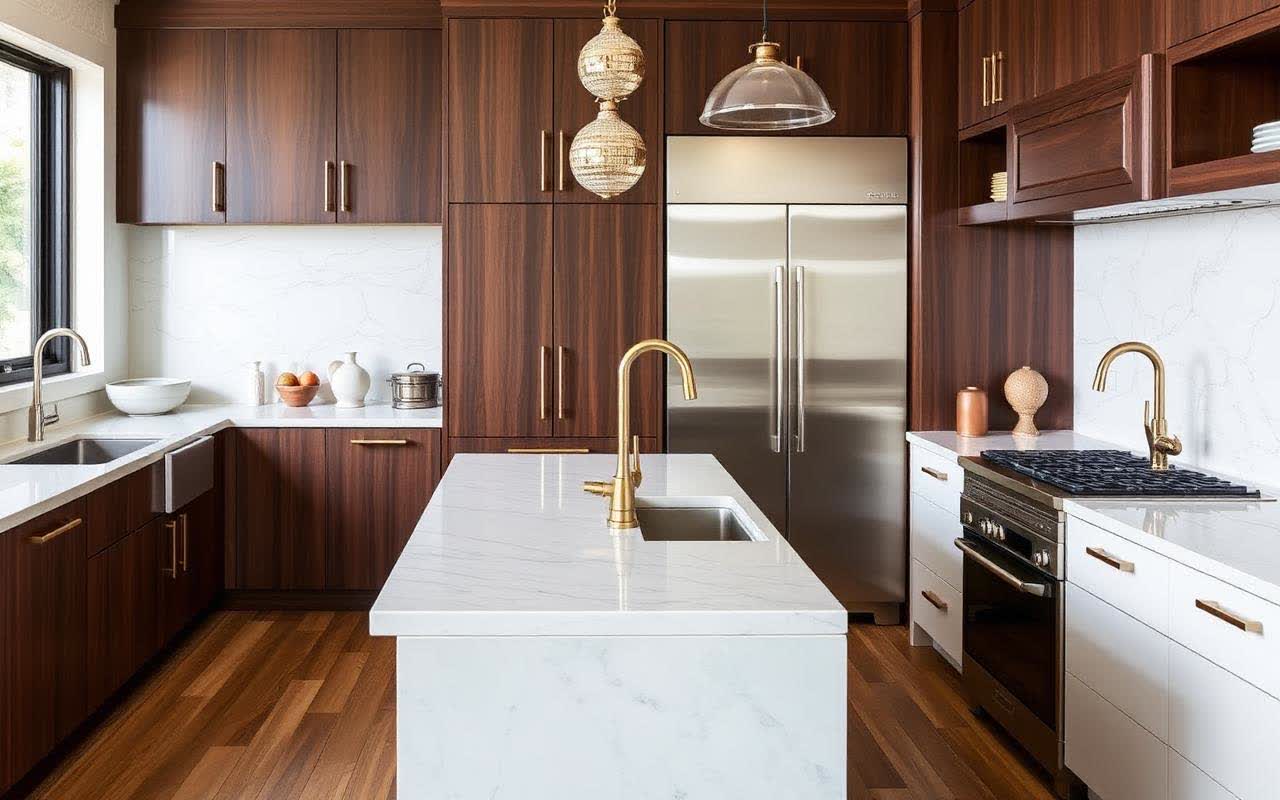 Walnut & Marble Kitchen